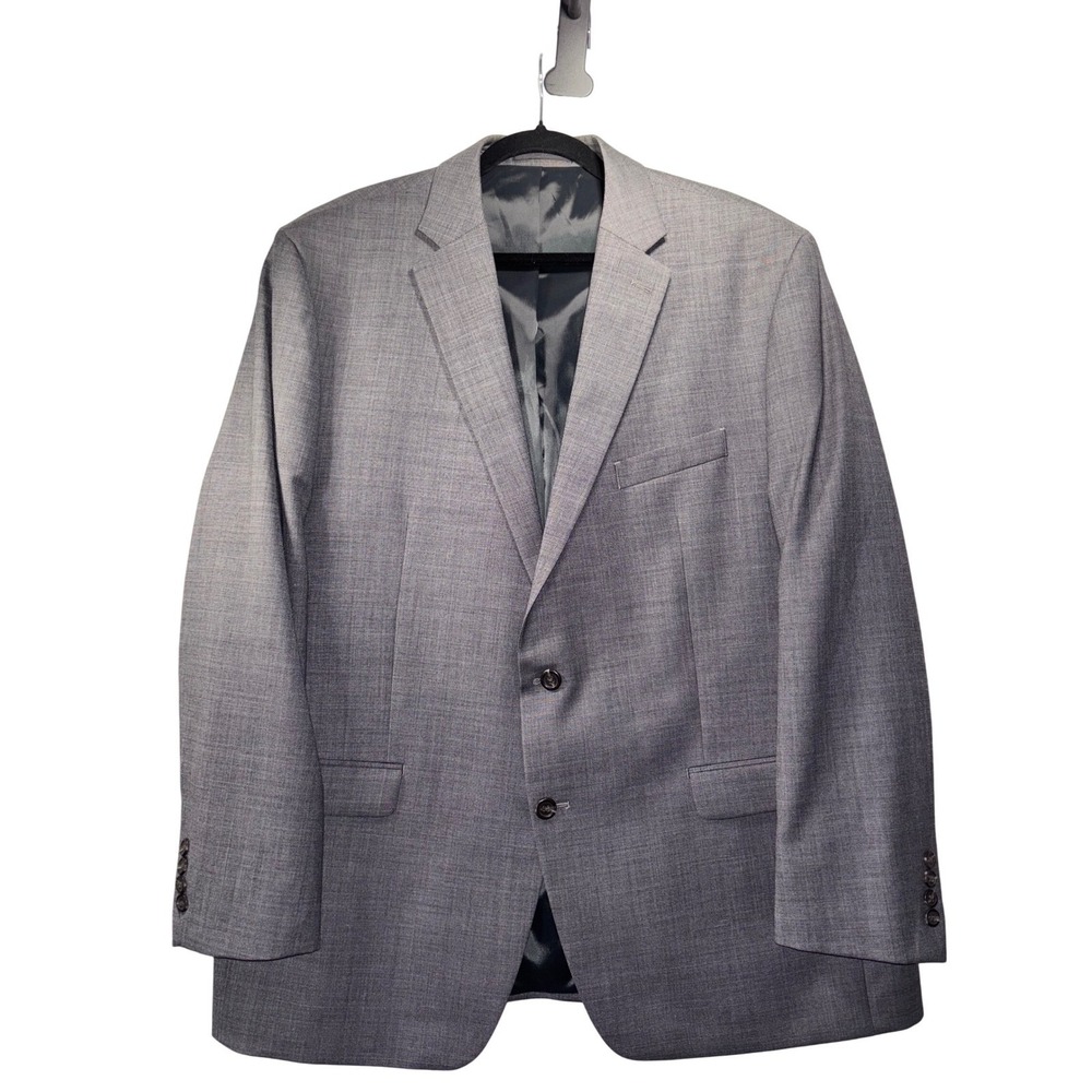 Chaps Men's Gray Glen Plaid Blazer Suit Jacket Sport Coat 48R